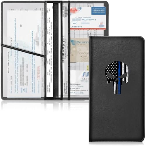 HANNHAI Leather Car Registration and Insurance Cards Holder