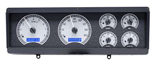 Dakota Digital 78 - 88 Oldsmobile Cutlass VHX Analog Dash System Silver Alloy Blue VHX-78O-CUT-S-B