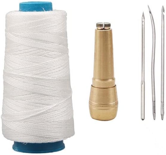 300M Nylon Sewing Thread Leather Sewing Shoes Repair Tool Awl Hand Stitching Taper Leathercraft Needle Thread Kit Leather Craft - (Color: Brown)
