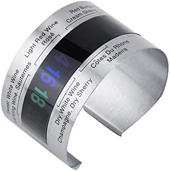 Wine Temperature, Stainless Steel Wine LCD Thermometer Bottle Beer Red Wines Bracelet Temperature Sensor