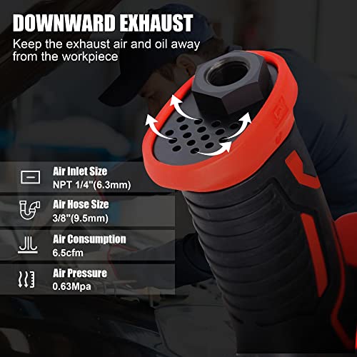 Xiiw 1/2 Inch Air Impact Wrench, Max Torque 1560 Ft-Lbs, Lightweight 4.4 Lb Design, Heavy Duty 8000Rpm 1/2 Air Impact Gun Driver thumb #4