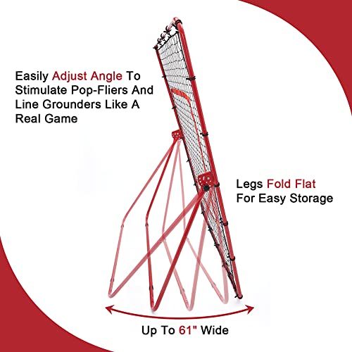 Luqvzxv Pitch Back Baseball Softball Rebounder Lacrosse Goal Adjustable Rebounder Net For Throwing And Pitching Practice Easy To Assemble Adjustable Angle Pitchback Trainer #TOP3