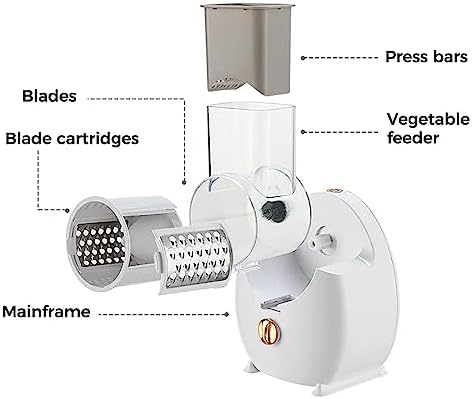 Rechargeable Electric Cheese Grater & Vegetable Slicer - 3 Blades Rotary Grater for Efficient Salad Making, Ideal for Kitchen, Camping & Restaurant Use