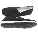 Chińskie Tradycyjne Buty Old Beijing Kung Fu Tai Chi Buty Z Gumową Podeszwą Unisex Czarne, Czarny, 45 EU