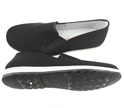 AioTio Zapatos Tradicionales Viejos Chinos de Pekín Kung Fu Tai Chi Zapatos Suela de Goma Unisexo Negro(250mm 40EU) - imagen 4