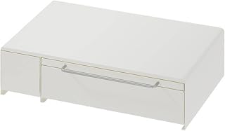 Desktop Storage Organizer Countertop Storage Rack Kitchen Drawer Organizer Coffee Station Organizer Metal Material, Double Drawer With Extension Board, With Divider, White