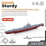 MRY-SFW SSC72956S-A 1/72 Military Model Kit HMS S Class Submarine Sturdy Full Hull Segmented Hull - Image 4
