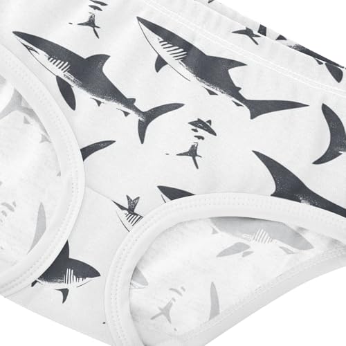 Wusikd Shark Girls' Underwear Cotton White Girls Briefs Soft Toddler Underwear 2T4