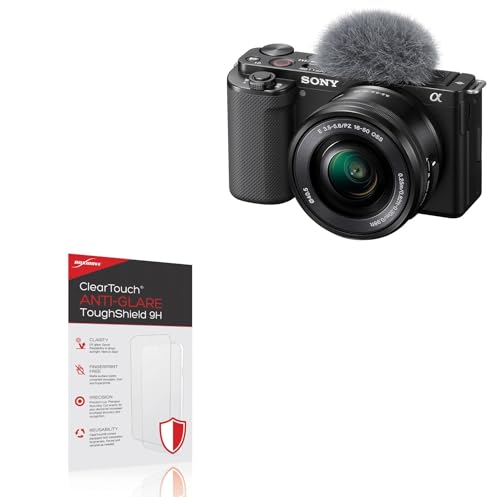 BoxWave Screen Protector Compatible with Sony ZV-E10 - ClearTouch Anti-Glare ToughShield 9H (2-Pack), Anti-Glare 9H Tough Flexible Film Screen Protector