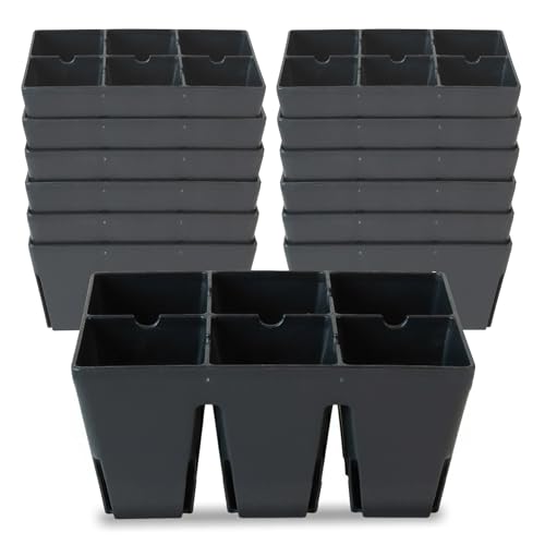 Epic Gardening Reusable Seed Starter Tray - 6 Cell/12 Seedling Starter Trays - Easy Watering, Indoor Greenhouse, Plant Starter, Gardener-Friendly for Seedlings | UV-Treated & BPA-Free - Black