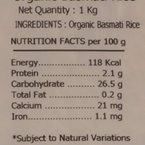 Image of Pure & Sure Organic Basmati Rice 1Kg | Everyday Use Long Grain Rice | Gluten Free | Naturally Aged, Rich in Taste & Aroma | No Chemicals & No Pesticides (Pack of 3)