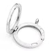 PiercingJ Round Heart Stainless Steel Locket Floating Charm Pendant Necklace - 21.5