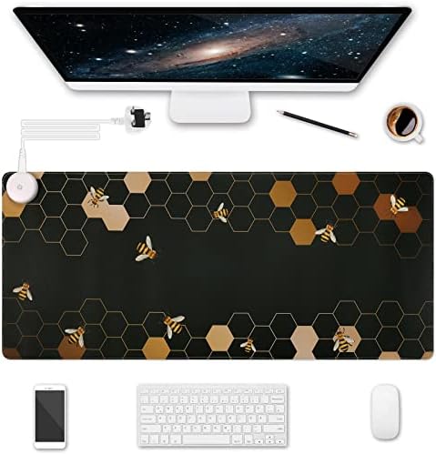 HAOCOO Desk Mat Large Mouse Mat XXL Gaming Mouse Pad Anti-Slip Desk Protector Keyboard Pad Computer Accessories for Office Home Work (Tropical Plants, 90*40CM)