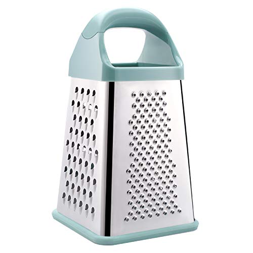 Box Grater, Guanci Stainless Steel 4-Sided Graters For Parmesan Cheese, Chocolate, Vegetables, Fruits, Ginger, Non-Slip Base, Xl Size #TOP1
