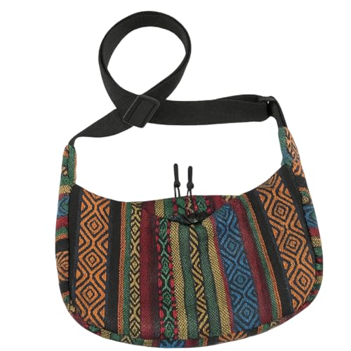 RVYEIOP Bolso bandolera para mujer, bolso de media luna con flecos a rayas, bolso bandolera en forma de media luna, bolso de cintura para mujer para viajar, trabajar y el día a día.