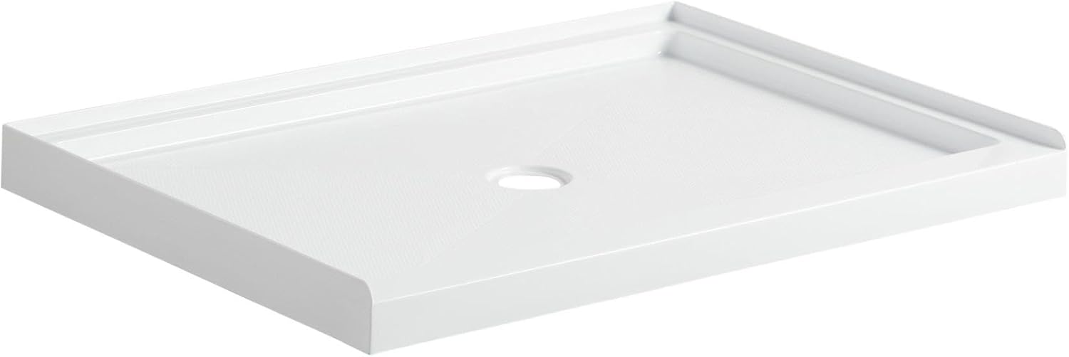 Signature Hardware 447770 48" x 36" Rectangular Shower Base with Single Threshold and Center Drain - White