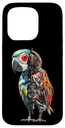 �ʔ����I�E�����{�b�g�������D�ƃT�C�{�[�O�I�E�����{�b�g Robot Parrot Lover Cyborg AI �X�}�z�P�[�X iPhone 15 Pro �p