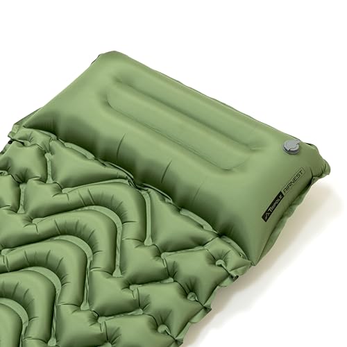 Image of Tripole AirNest - Inflatable Portable Camping Mat | Built-in Foot Pump & Pillow | Hiking, Backpacking & Travel (Green)
