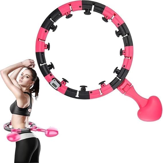 SHOPECOM Hula Hoop with Digital Display Auto-Spinning Ball, Fitness Exercise Hoop for Adults and Kids Hula Hoop Ring Circle for Weight Loss Workout Massage Yoga for Adults Kids Auto Spinning Heart-image-38