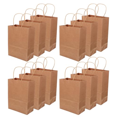 Sac papier marron lot de 40 kraft avec poignées robustes pour emballage