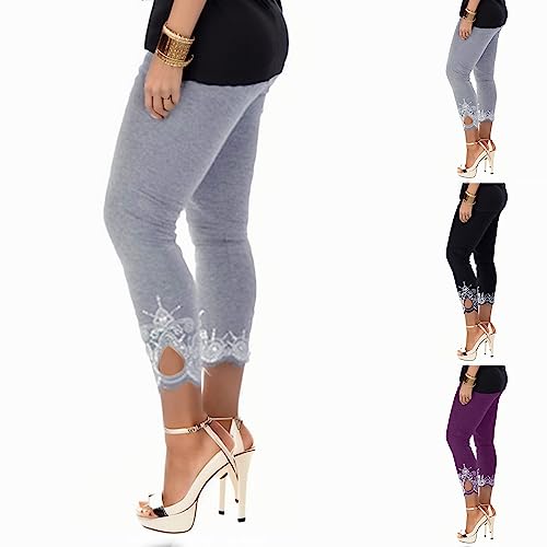 JEUROT - JEUROT Leggings for Women Soft Opaque Slim Tummy Control Pants Workout Running Legging High Waisted Tights No See Through Workout Gym Capris Sports Training Pant(Grey, M)