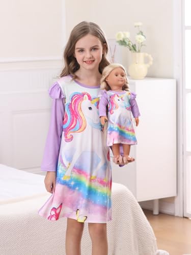 Bow Dream Toddler Girls Dress and Matching American Girl Doll Clothes for Girls Party Birthday4