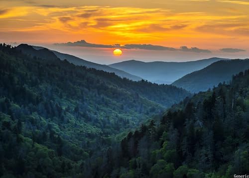 Gatlinburg Great Smoky Mountains 1000 Piece Creative Fun Jigsaw Puzzle for Adults Challenging Traditional Puzzle Perfect for Family Nights Game 20x28in