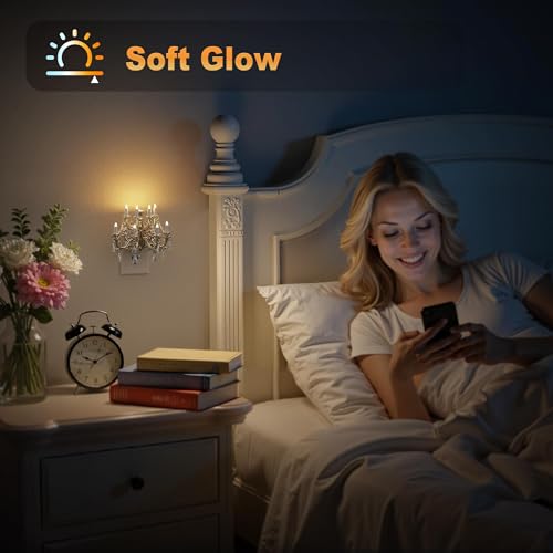 Image of JandCase Night Lights Plug Into Wall,Dimmable Night Light | Warm White & Flame Effect Pendant Night Light, Dusk to Dawn Sensor, 180 Rotatable Plug,for Home Bedroom Christmas Decor