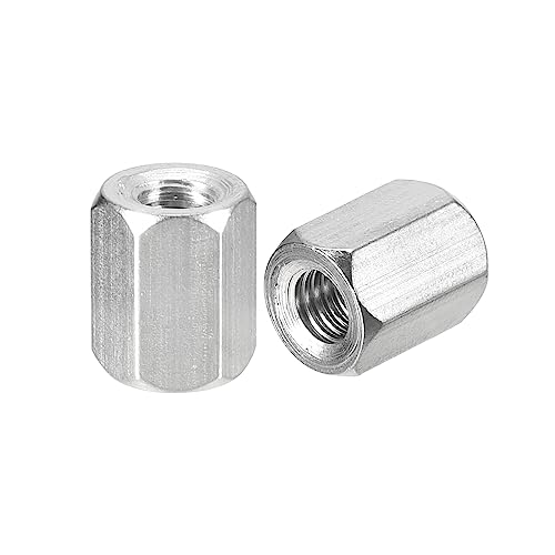 uxcell M6 x 1-Pitch 15mm Length Coupling Nuts, 15pcs 304 Stainless Steel Metric Hex Rod Coupling Nuts