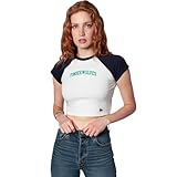 Hype & Vice NBA Minnesota Timberwolves Homerun Graphic Baby Tee - Women’s Fitted Raglan Crop Tee, Game Day Shirt - XS