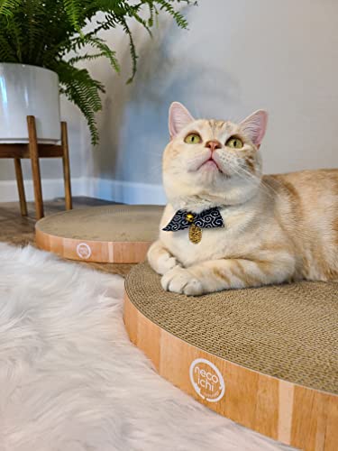 Image of Necoichi Cat Scratcher Bowl Replacement for Indoor Cats - Cat Scratching Lounger with Reversible Usability and Extra Comfort for Lounge, Cardboard Bed Couch / (Regular, Oak)