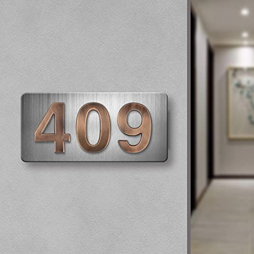 4 Inch Modern House Number, Self Adhesive House Numbers Mailbox Numbers Stickers, Address Number House Number For Outside, Door Numbers For House Apartments Office Hotel Room, Bronze 6 #TOP3