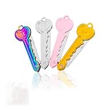 UIEXAY 4 Pcs Navajas De Bolsillo Para Acampada Y Marcha,Llavero,Mini Edc Navaja De Bolsillo, Pequeña Navaja Plegable De Titanio Con Orificio Para Llavero Incorporado Para Llevar Todos Los Días
