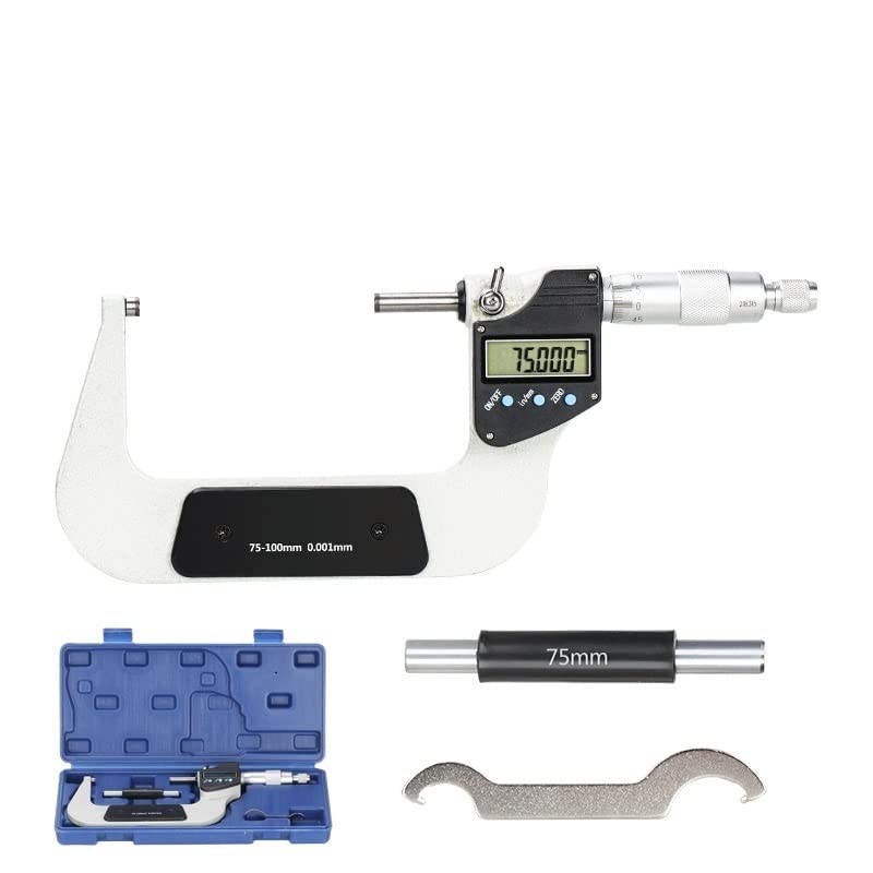 Mikrometr Micrometr Caliper Dokładność 0,001mm cyfrowy mikrometr zewnętrzny 0-25/50/75/100 mm Digital Miernik Narzędzia pomiarowe(75-100mm)