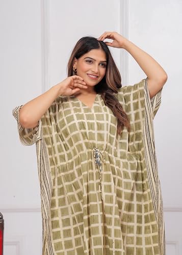 Caftan imprimé coton bio INDACORIFY robe de plage - 4
