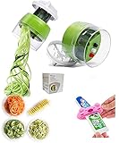 🌺 QUALITÄT EFFIZIENT SICHERHEIT: beim einkaufen schneidehilfe ,sumoslicer (küchenhelfer set) bekommen Sie viele Formen aus Gemüse und schnell zu vorbereiten ,klein küchen zubehör (zwiebelschneider ), Leichtgewicht , magic , gemüse schneider kitchen-aid spiralschneider kartoffel (zwibelzerkleinerer)..ist camping zubehör als salatschneider geeignet für Ausflüge und easy aufbewahrung , braucht kleinen Platz in der Küche.Besser als tupper sparschäler speed, messereinsatz plus ersatzteile.