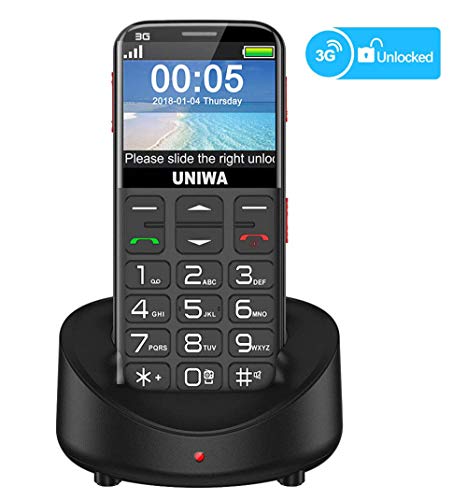 UNIWA Unlocked Cell Phone 3G Senior Cell Phone WCDMA GSM Cell Phone for Elderly People, 2.31