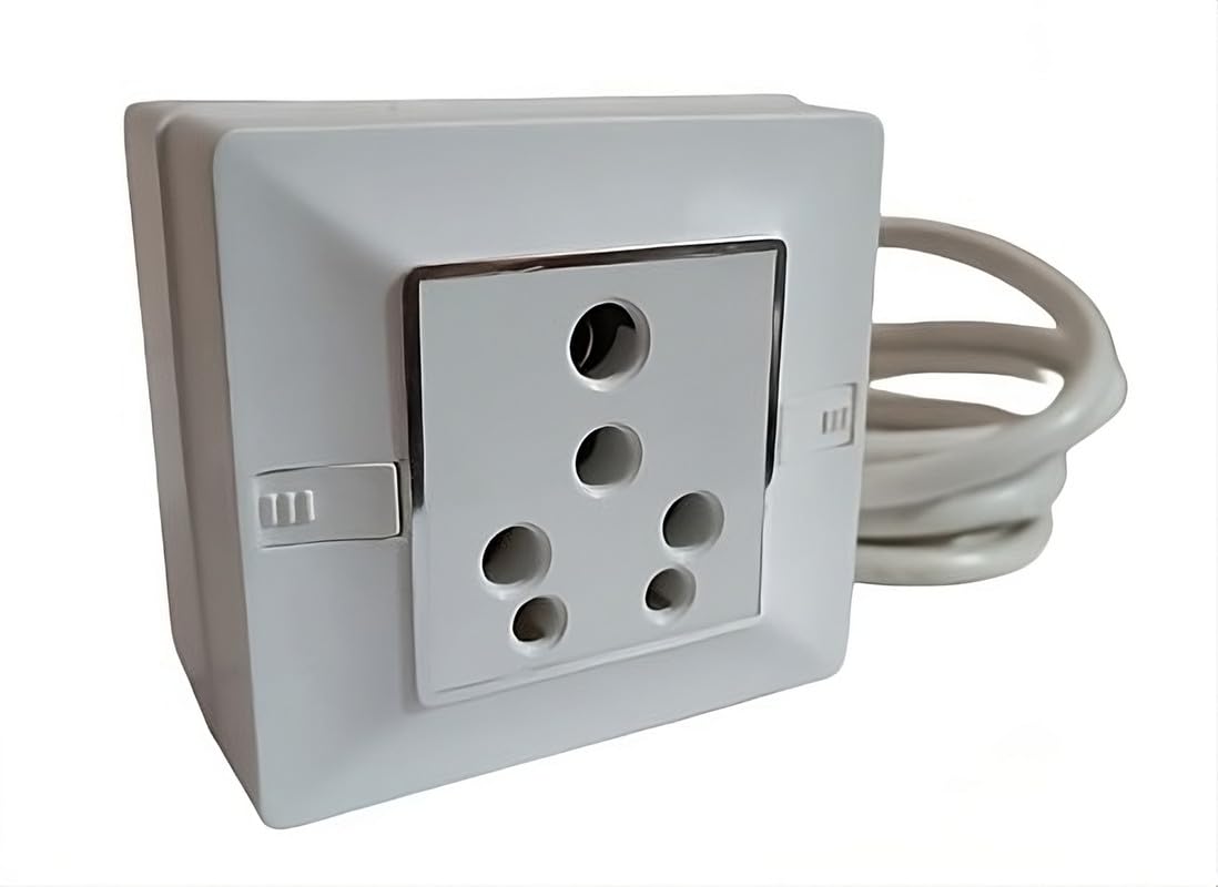 16A Heavy Duty Extension Board | Single Socket Extention Board | Heavy Duty Three Pin Plug | Mobile Charger Type Compact Handy Extension Board Pack of 1 (2.5 Meter)-image-1