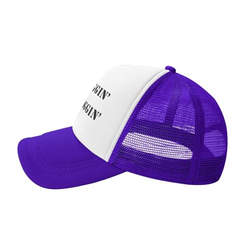 Image of Less Naggin More Gaggin Trucker Hat Funny Baseball Caps Adjustable Fishing Hats for Men Women Black