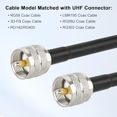 Conector UHF Macho PL259 para Cable RG58 x10 miniatura 5