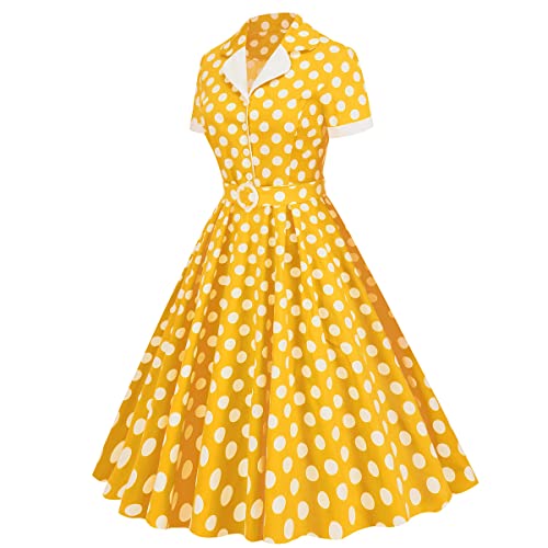 Image of 50s Dresses for Women Vintage 1950s Notch Lapel Cocktail Dress Retro 60s Rockabilly Audrey Hepburn Tea Party Dress | 50's Style Audrey Hepburn Rockabilly Dresses for Women Tea Party Dresses 1930s 1940s Retro Office Work Theme Prom Swing Dress