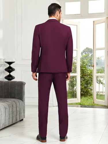 Image of Mens Suit Slim Fit 3 Piece Double Breasted Suit Men Formal Tuxedo Set Casual Wedding Prom Groom Suits
