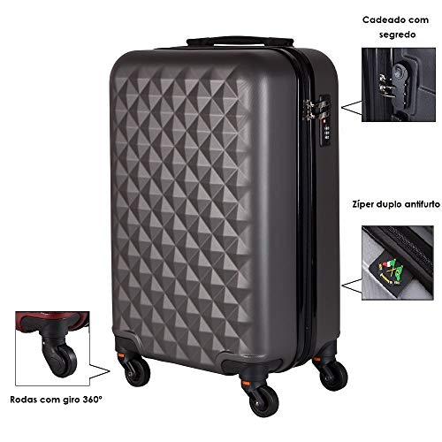 Mala de Bordo em ABS Com 4 Rodas 360 - Oslo (Grafite)
