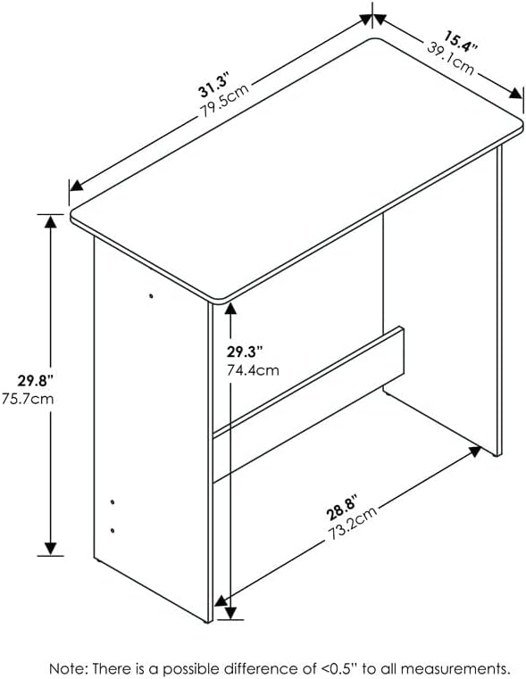 FURINNO Simplistic Study Table, Pink