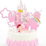 1. Decoración para tarta de cumpleaños, para niñas, 1 cumpleaños, decoración para tartas, 1 cumpleaños, decoración para tartas, 1 pieza de decoración para tartas