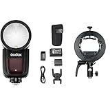 Godox V1-C Round Head Camera Flash Speedlite with Godox S2 Speedlite Bracket