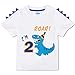 Dinosaurier Geburtstag T Shirt - 2. Geburtstag Partyzubehör Geschenk (90, Weiß)