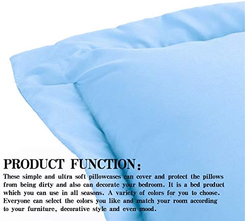 NTBAY 2 Pack 100% Brushed Microfiber Oxford Pillowcases, 1800 Super Soft and Cozy, Wrinkle, Fade, Stain Resistant Standard Oxford Pillow Cases | Hotel Quality Pillow Shams, 50x75 cm, Pale Blue