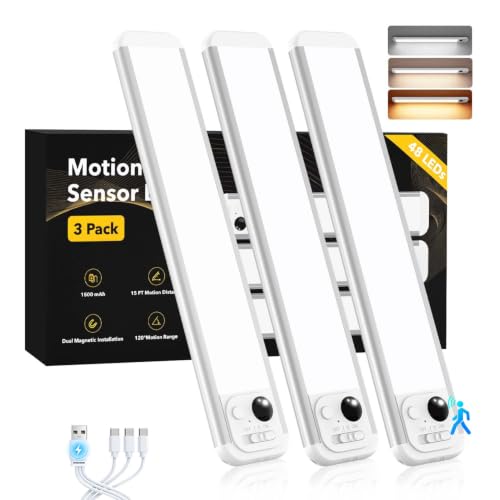 3-Pk RUIKORING 8.5" Motion Sensing Under Cabinet Lighting