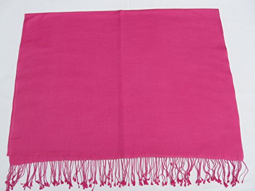 Cashmere Pashmina Group: Solid Pashmina Shawl, Scarf, Wrap & Stole(Regular Size) (Fuchsia) #TOP5
